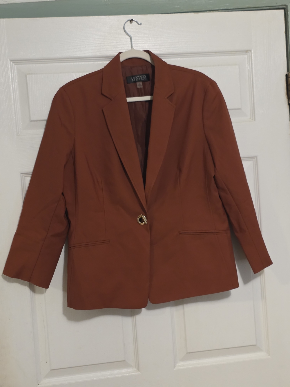 Kasper Rust Single-Button Blazer - Picture 3 of 7